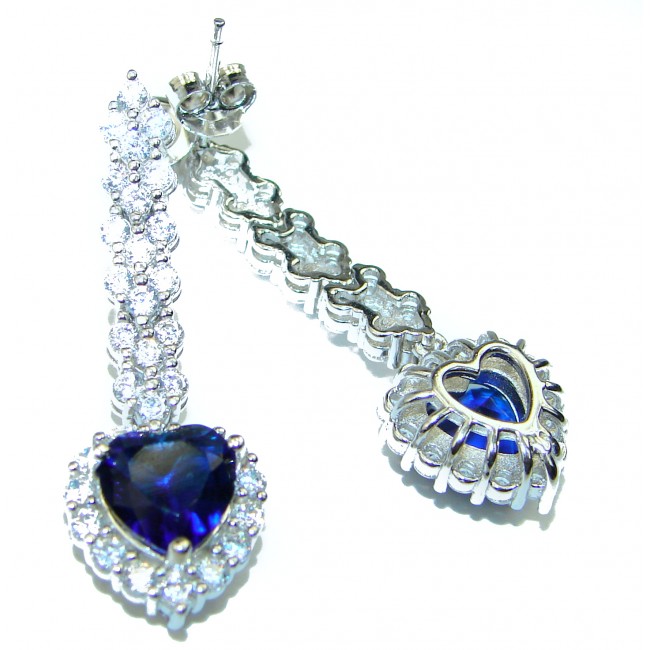 Endless Love Sapphire .925 Sterling Silver handcrafted Earrings