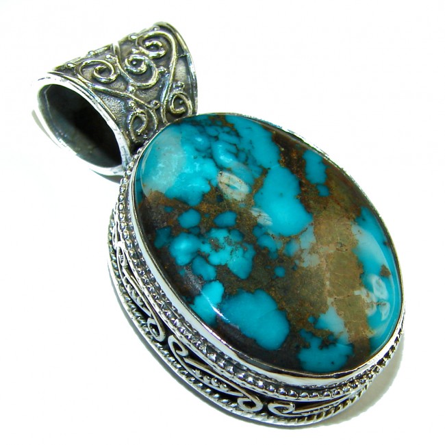 Natural Turquoise .925 Sterling Silver handmade pendant