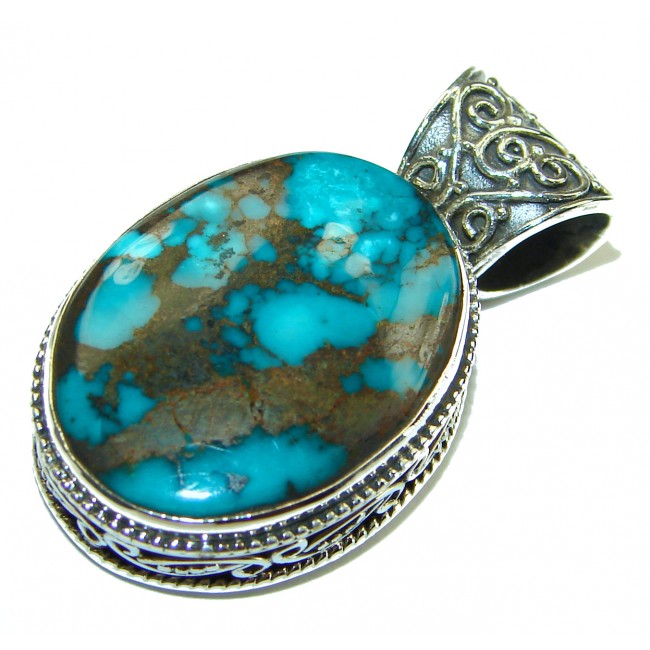 Natural Turquoise .925 Sterling Silver handmade pendant
