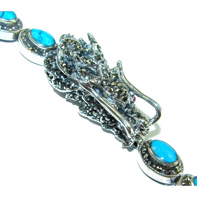 Dragon Authentic Turquoise .925 Sterling Silver handmade Bracelet