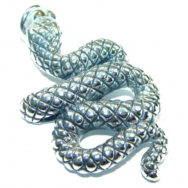 Boa Snake Marcasite .925 Sterling Silver Bali made Pendant