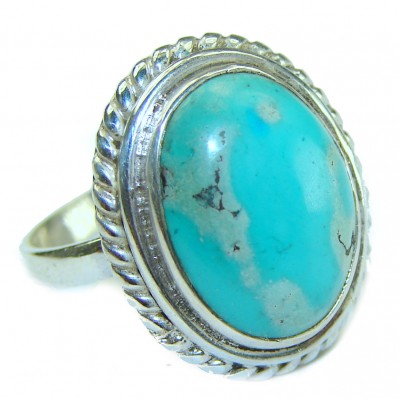 Great quality Blue Turquoise .925 Sterling Silver handcrafted Ring size 7 1/4