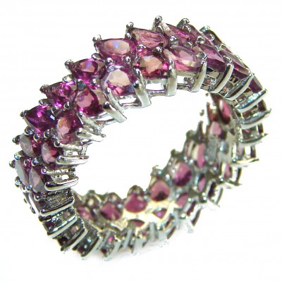 My Love Red Topaz .925 Sterling Silver Eternity Ring size 8