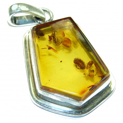 Vintage Beauty authentic Baltic Amber .925 Sterling Silver handcrafted pendant