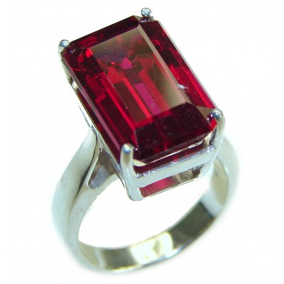 Carmen Lucia 10.5 carat Red Topaz .925 Silver handcrafted Cocktail Ring s. 5 1/4