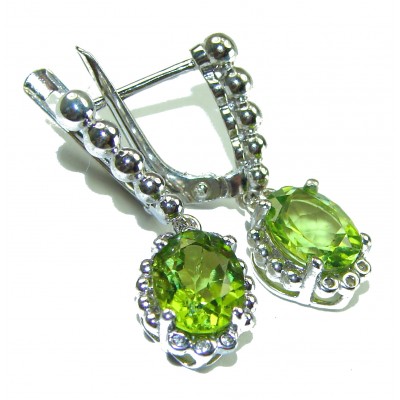 Authentic Peridot .925 Sterling Silver HANDMADEmade earrings