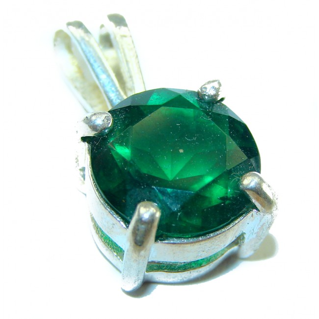 Genuine green Topaz .925 Sterling Silver handmade Pendant