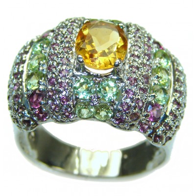 Stunning Citrine .925 Sterling Silver handcrafted ring size 8