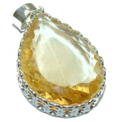 Authentic Golden Lemon Quartz .925 Sterling Silver handmade Pendant