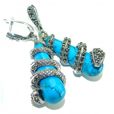 Boa Snakes Turquoise .925 Sterling Silver handcrafted Earrings