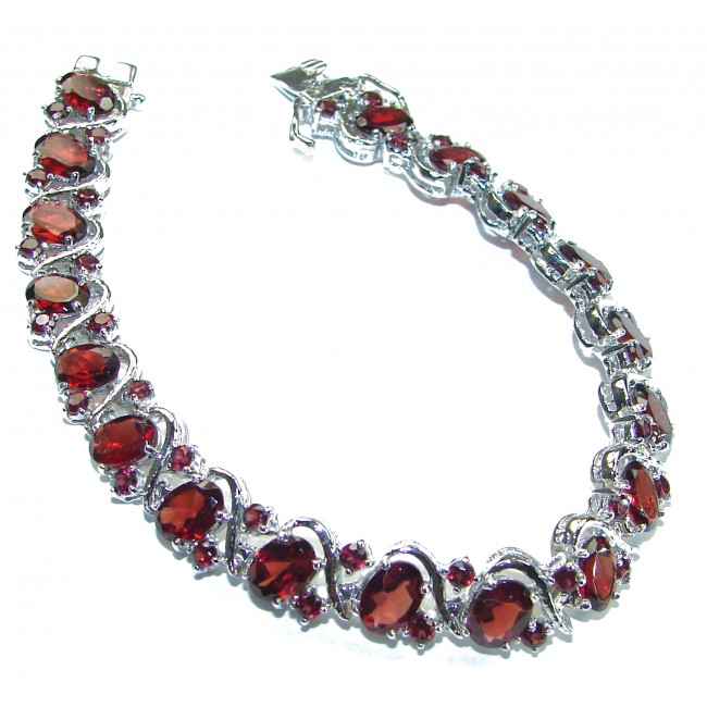 Carmen Authentic faceted Garnet .925 Sterling Silver handcrafted Bracelet