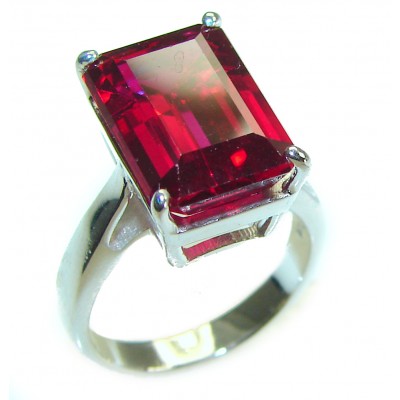Carmen Lucia 10.5 carat Red Topaz .925 Silver handcrafted Cocktail Ring s. 7