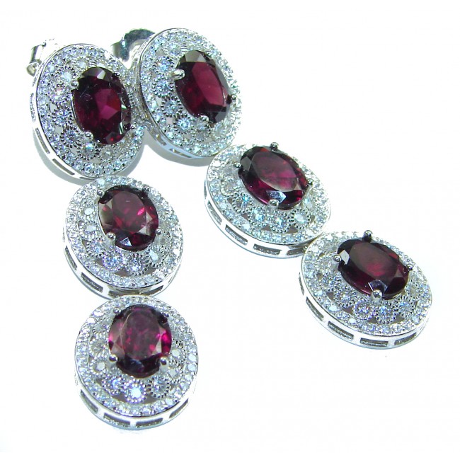 Red Passion authentic Garnet .925 Sterling Silver handcrafted earrings