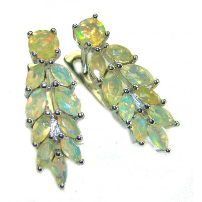 Golden Cascade Ethiopian Opal .925 Sterling Silver handcrafted earrings