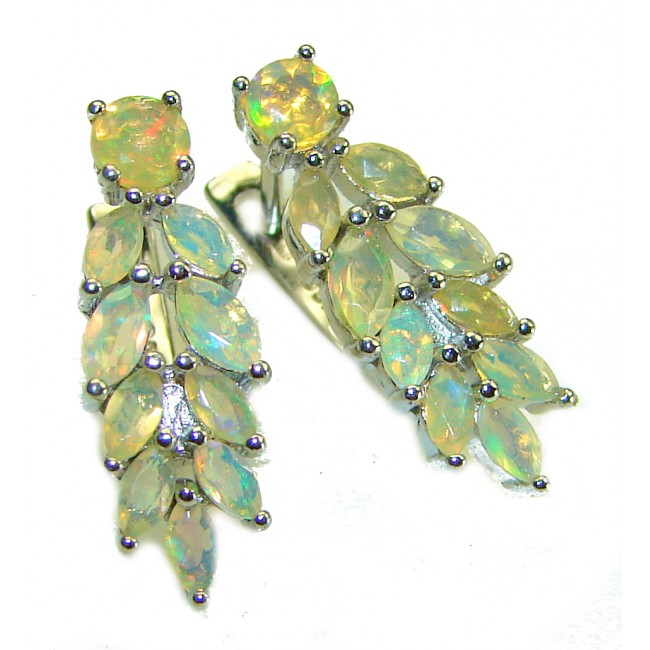 Golden Cascade Ethiopian Opal .925 Sterling Silver handcrafted earrings