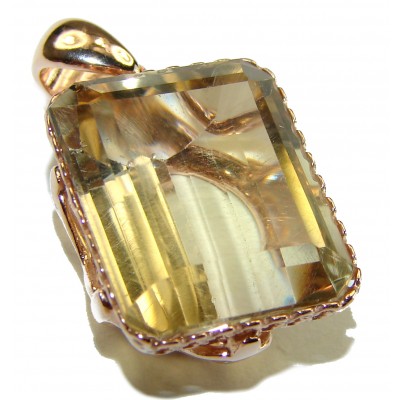 Phenomenal Citrine 14K Rose Gold over .925 Sterling Silver handcrafted Pendant
