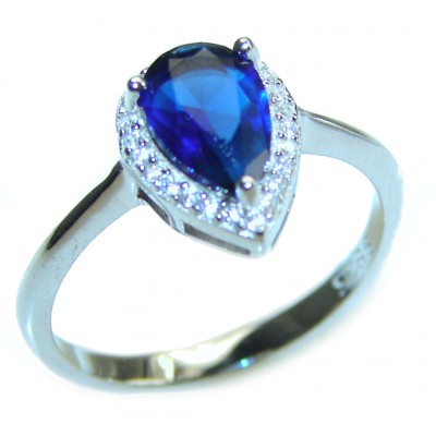 Endless Love incredible Sapphire .925 Sterling Silver handcrafted Ring size 8