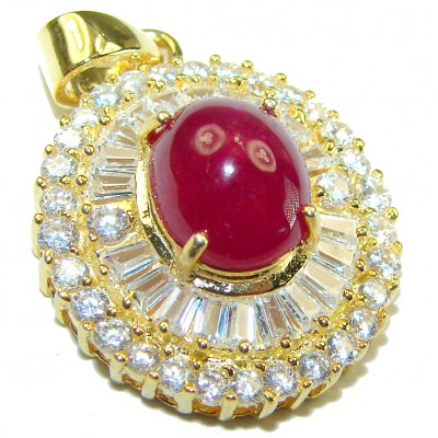 Precious Treasure Ruby 14K Gold over .925 Sterling Silver handmade Pendant