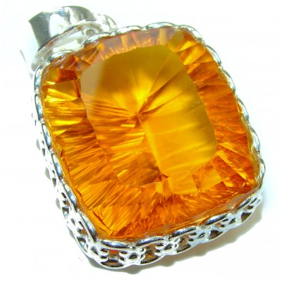 Golden Rays authentic Golden Topaz .925 Sterling Silver handcrafted pendant