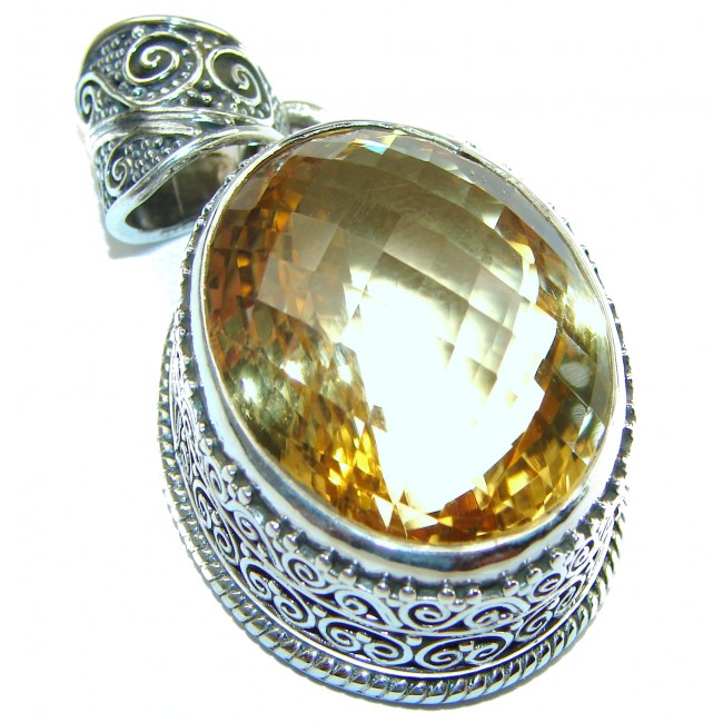 45.5 carat Citrine .925 Sterling Silver handmade Pendant