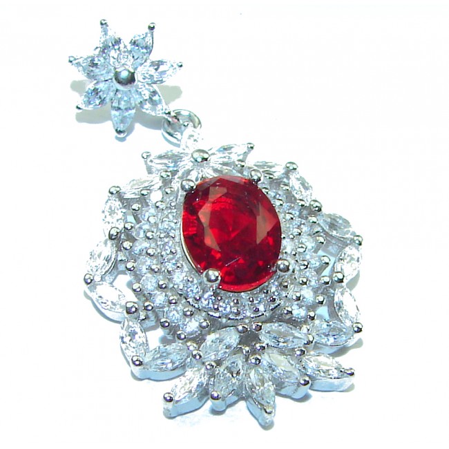 True Passion Red Topaz .925 Sterling Silver handmade Pendant