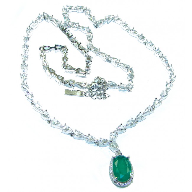 Timless Treasure Emerald .925 Sterling Silver handcrafted necklace