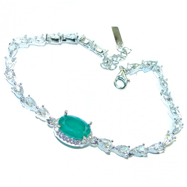 Endless Love Emerald .925 Sterling Silver handcrafted Bracelet