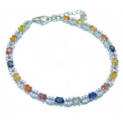 Multicolored Sapphire .925 Sterling Silver handcrafted Bracelet