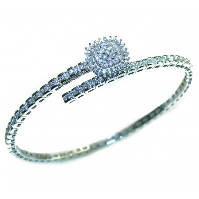 Glorious Natural White Topaz 925 Sterling Silver Bangle bracelet