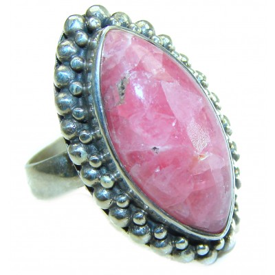 Authentic Argentinian Rhodochrosite .925 Sterling Silver handmade ring size 6