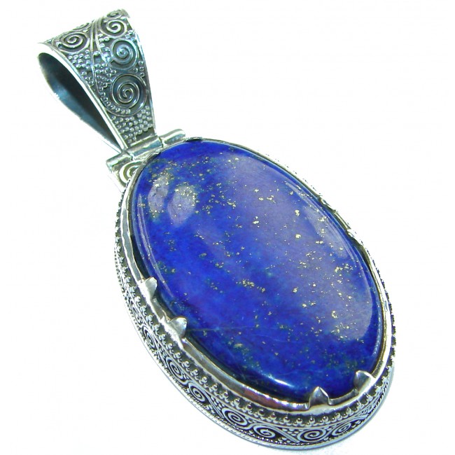 AAAA quality Authentic Lapis Lazuli .925 Sterling Silver handcrafted Large Pendant