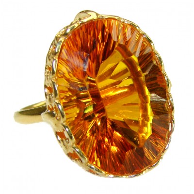 Yellow Beauty 39.5 carat Yellow Topaz .925 Sterling Silver Large Ring size 8 adjustable