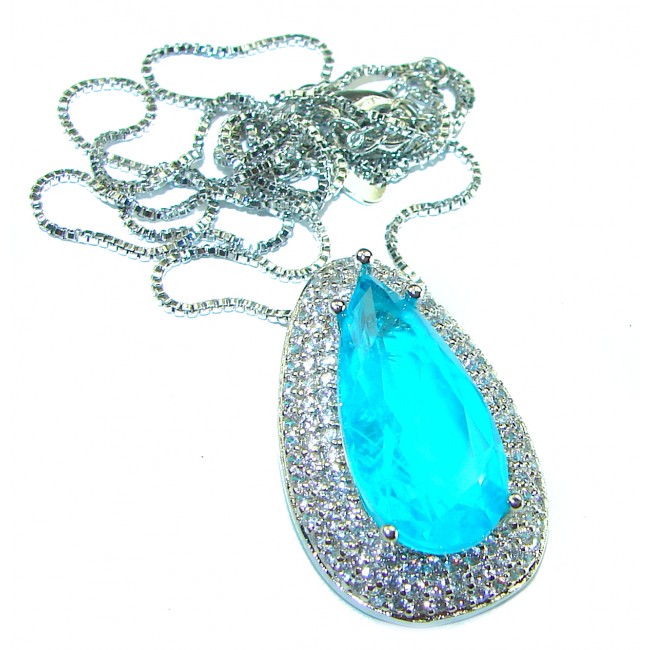 Luxurious Paraiba Tourmaline .925 Sterling Silver handcrafted necklace