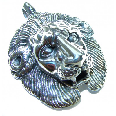 Sterling Leo's head .925 Silver Bali handmade Pendant