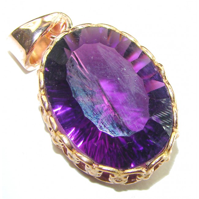 18.6 carat Perfect faceted Amethyst .925 Sterling Silver handcrafted Pendant