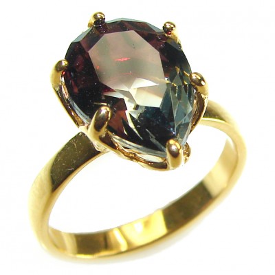 8.5 carat LEMOTRINE 18K Gold over .925 Sterling Silver handcrafted Ring s. 8