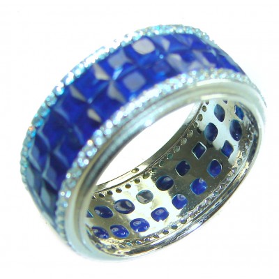 My Love Sapphire .925 Sterling Silver Eternity Ring size 6 1/4