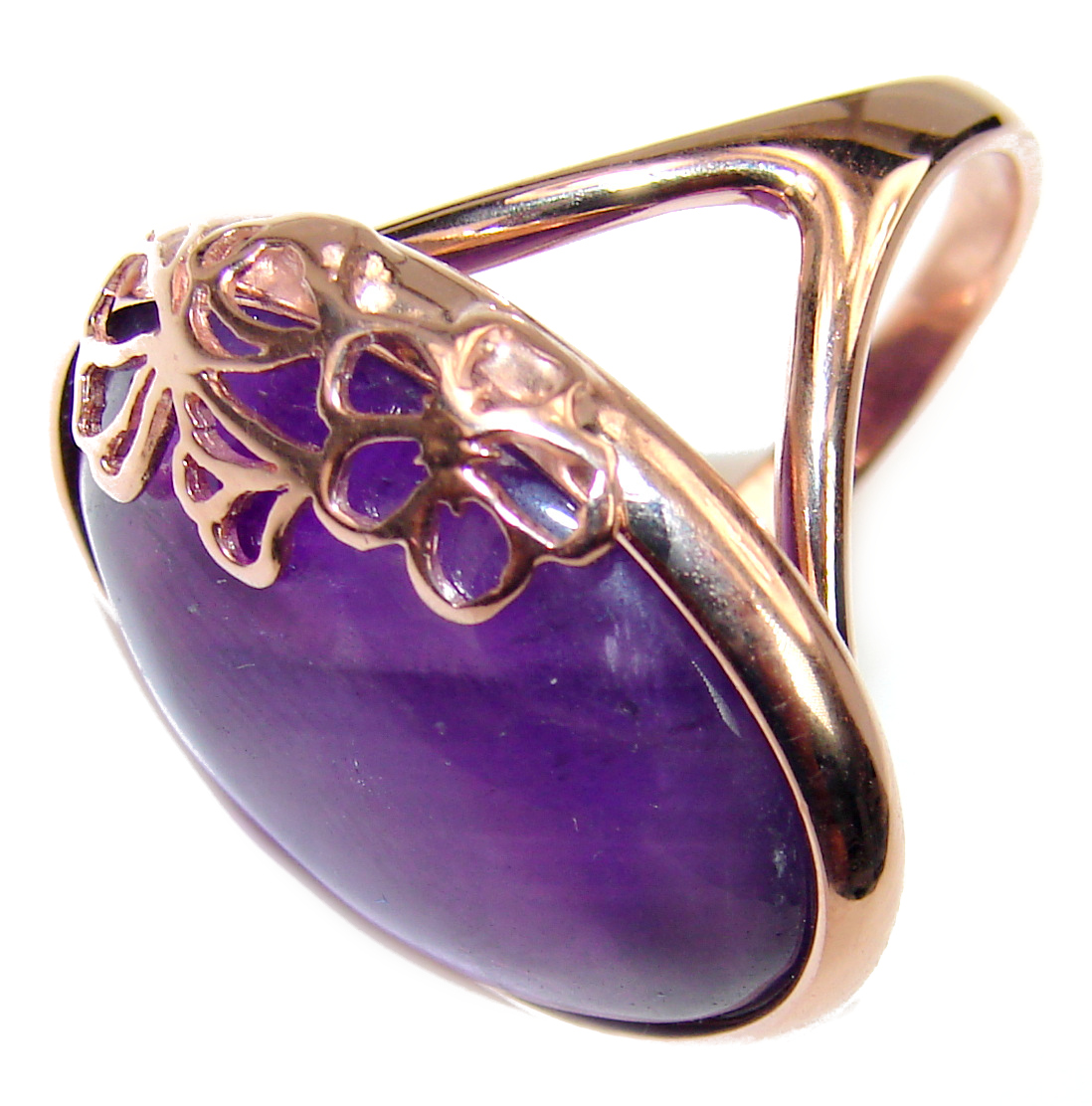 Purple Beauty authentic Amethyst 18k Gold over .925 discount Sterling Silver Ring size 6