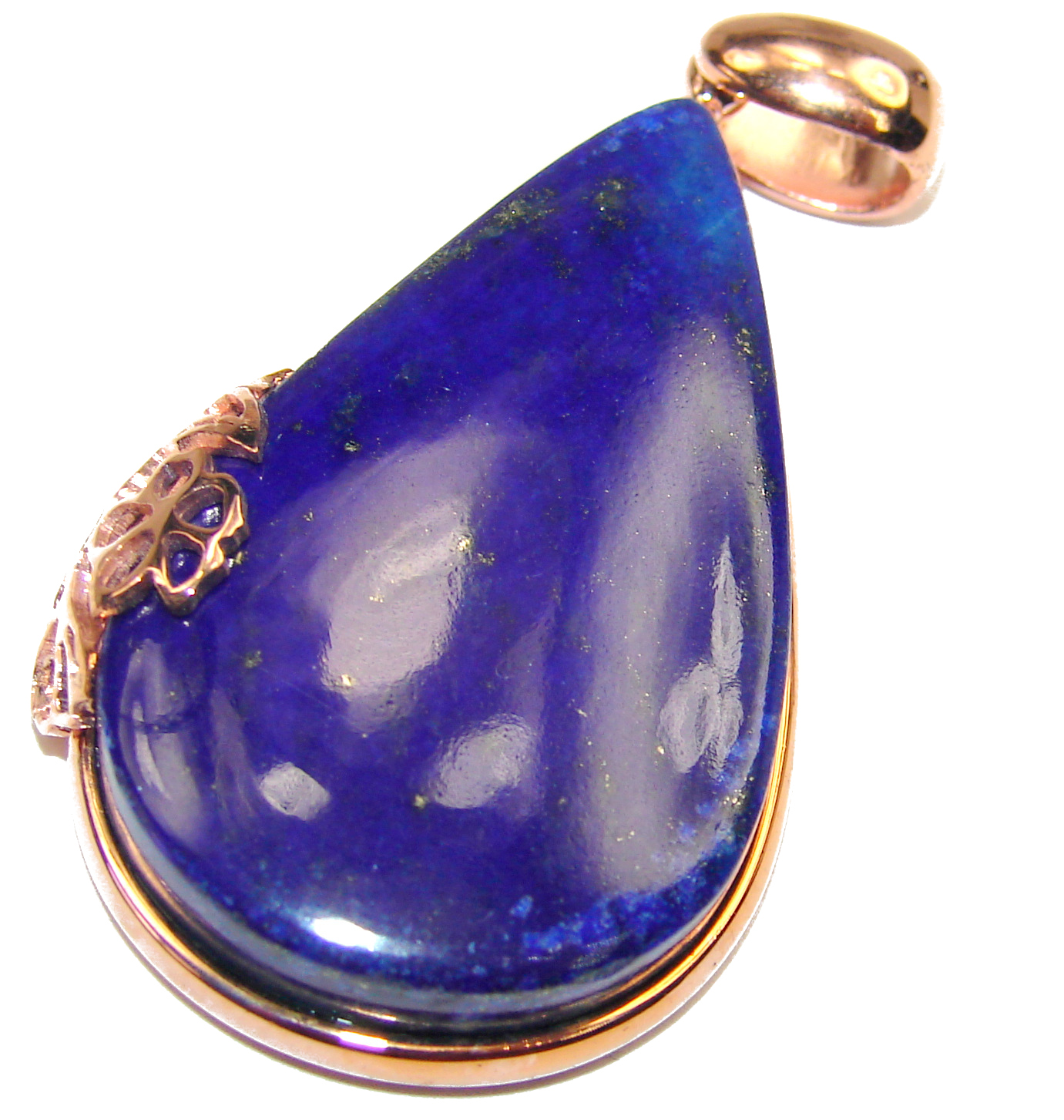 Perfect Lapis Lazuli 18K Gold over .925 Sterling Silver handcrafted shops Pendant