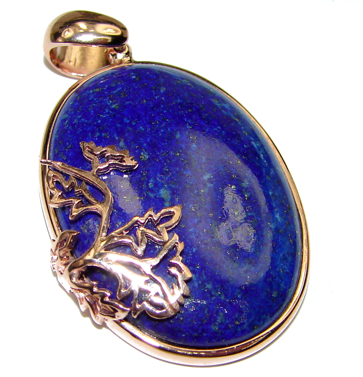 Perfect Lapis Lazuli 18K Gold over .925 Sterling deals Silver handcrafted Pendant