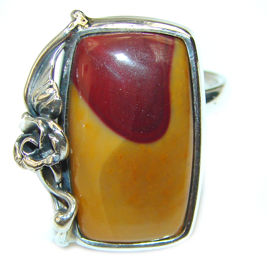 Australian Bracciated 2024 Mookaite .925 Sterling Silver Ring size 8 adjustable