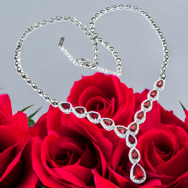 Timeless Treasure Ruby .925 Sterling Silver handcrafted necklace