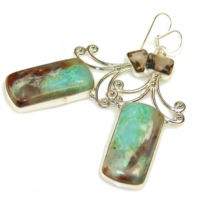 Secret Green Chrysoprase Sterling Silver earrings