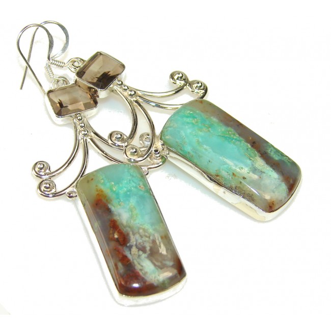 Secret Green Chrysoprase Sterling Silver earrings