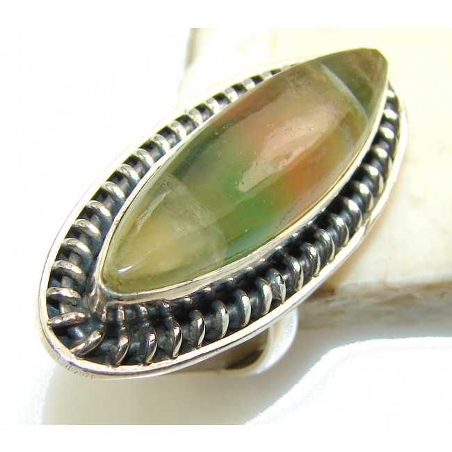 Spring Garland!! Fluorite Sterling Silver Ring s. 7