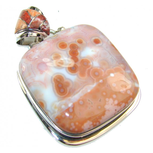 Gorgeous Design!! Ocean Jasper Sterling Silver Pendant