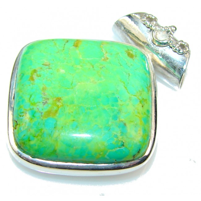 Fresh Green Turquoise Sterling Silver Pendant