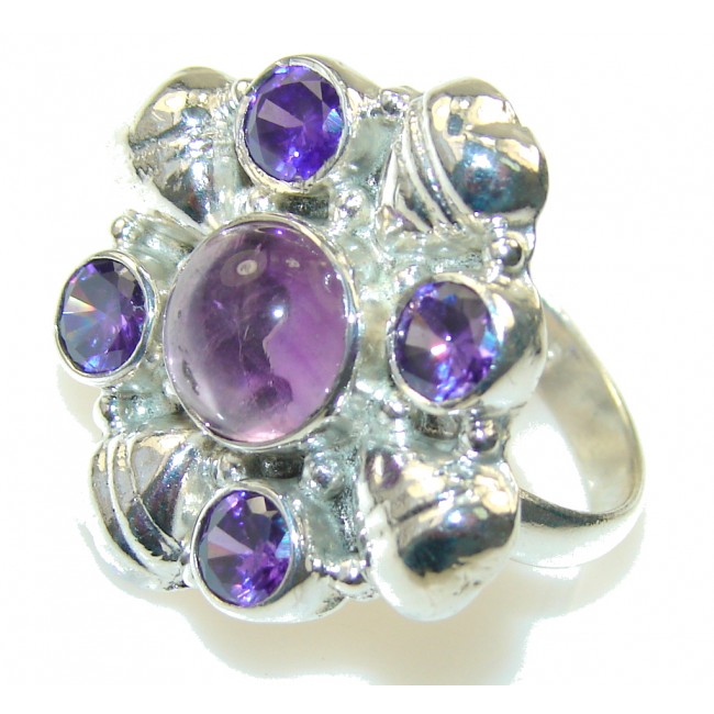 Delicate Purple Amethyst Sterling Silver ring s. 9 1/2