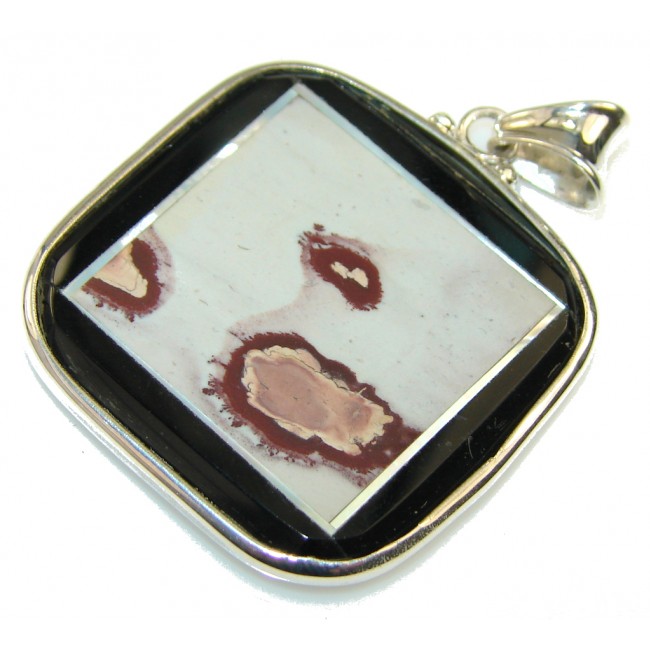 Stylish!! Silver Leaf Jasper Sterling Silver Pendant