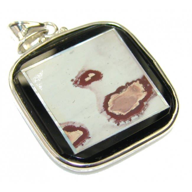 Stylish!! Silver Leaf Jasper Sterling Silver Pendant